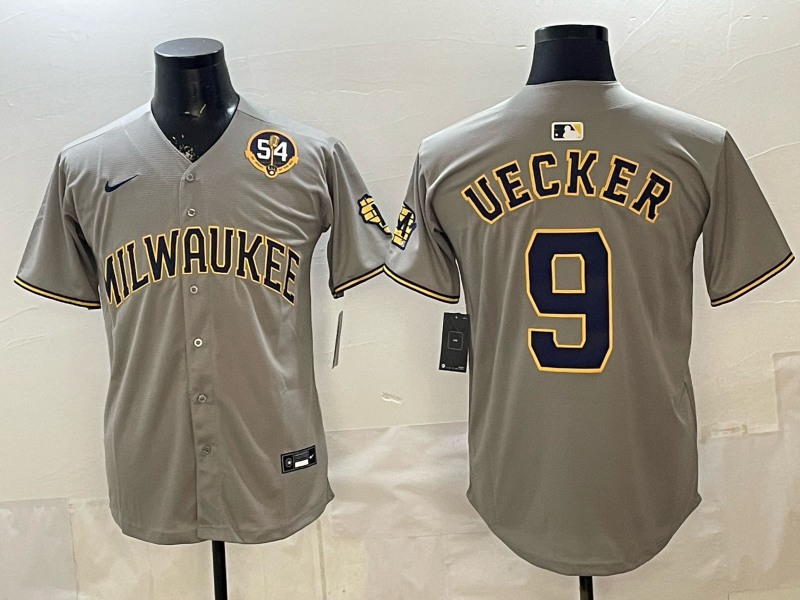 Men 2026 Milwaukee Brewers #9 Uecker grey Game Nike MLB Jersey 0401001